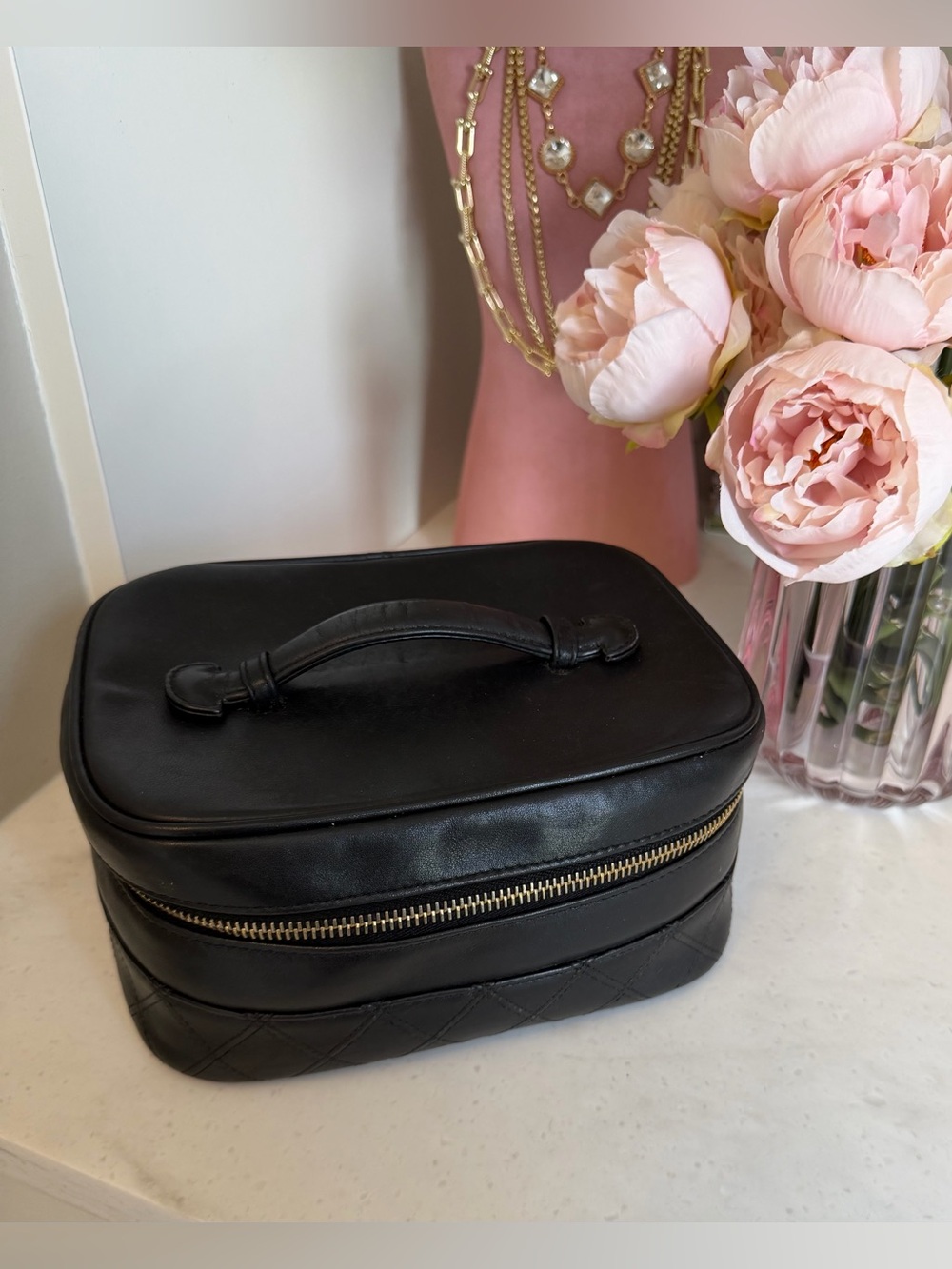 Chanel Black Leather Travel Jewelry Case - Home Storage & Organization